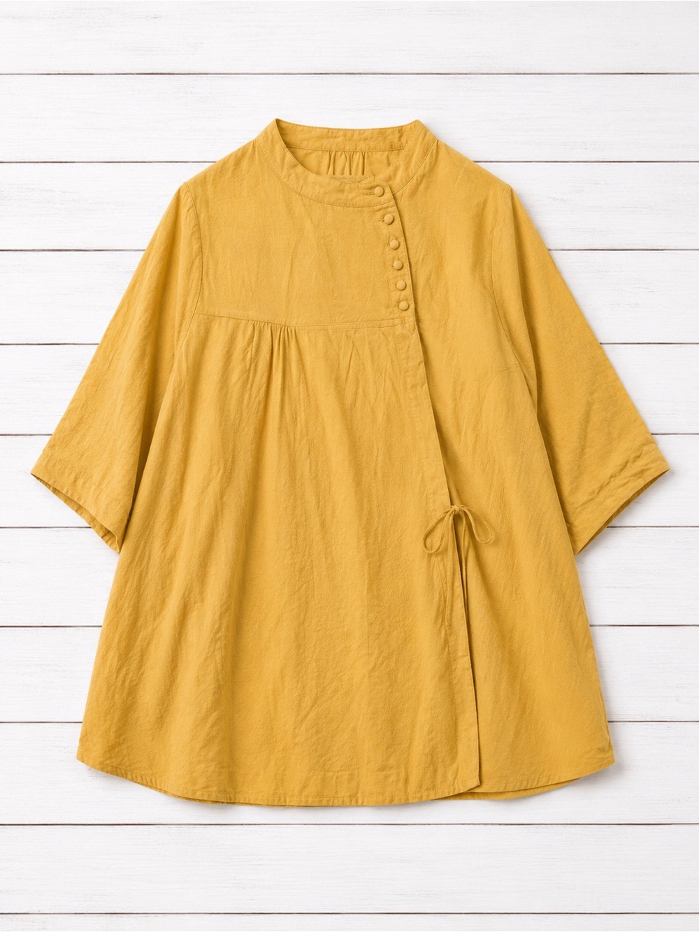 Mustard Yellow Oversized Tunic Blouse 4XL | Boho Cottagecore Flowy Top